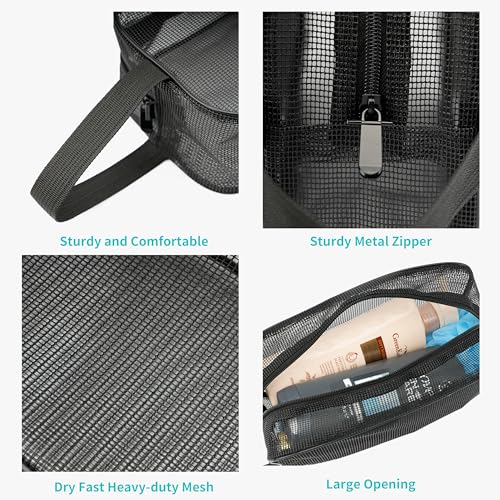 Mesh Shower Caddy Bag Portable Quick Drying Toiletry Organizer