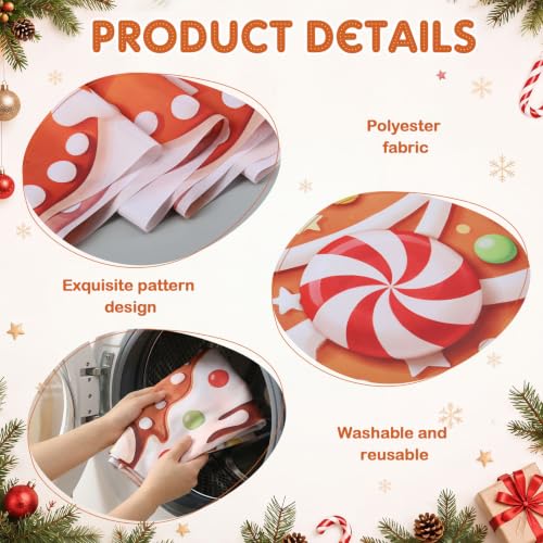 Irenare 4-Piece Christmas Gingerbread Door Cover Set for Holiday Decor