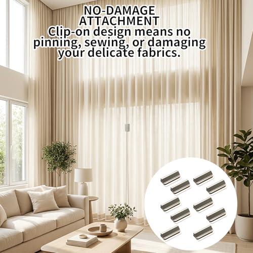 10-Pack Magnetic Curtain Clips - Secure Curtain Closures for Home Decor
