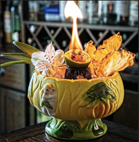 32oz Ceramic Scorpion Bowl with Volcano Center for Tiki Cocktails