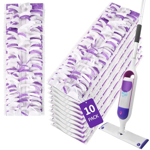 10-Pack Disposable Power Mop Refill Pads for Wet & Dry Floor Cleaning