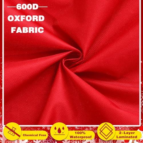 Wesnoy 2 Pcs 7.5 ft Christmas Tree Storage Bags with Wheels - Red Zip + Handles