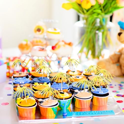 Gold 200Pcs Firework Cupcake Toppers - New Years Cocktail Picks (Gold)
