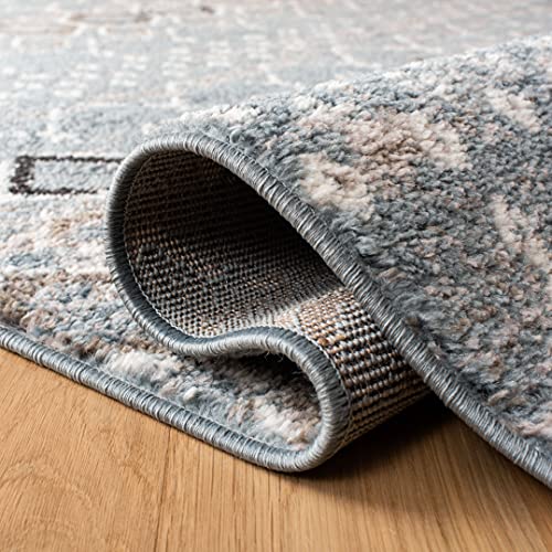 SAFAVIEH Amsterdam Collection Accent Rug - 2'3" x 4', Blue & Ivory, Moroccan Boho Design, Non-Shedding & Easy Care, Ideal for High Traffic Areas in Entryway, Living Room, Bedroom (AMS108L)