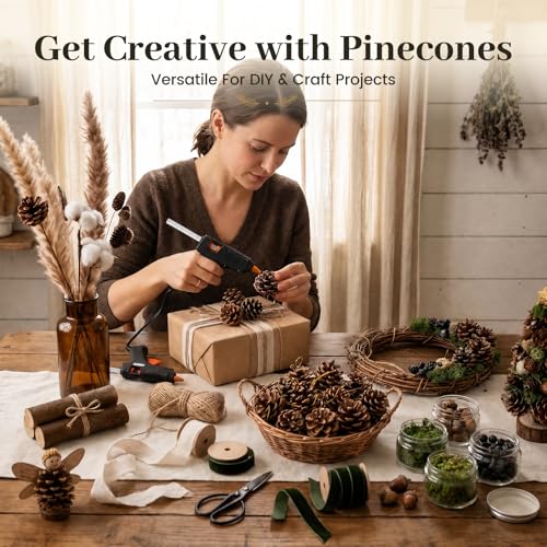 18-Piece Natural Hanging Pine Cones (1.5"-2.5") - Rustic Holiday Decor