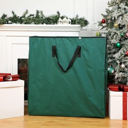 Oudain Large Pop-Up Christmas Tree Storage Bag 30x30x4.3 Inches Green with Handles