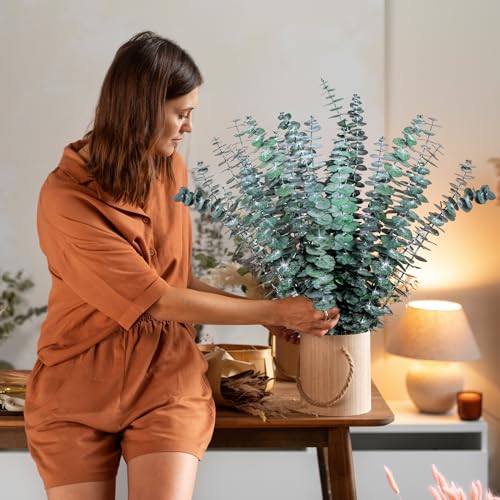 21-Piece Preserved Eucalyptus Stems, 17-Inch Natural Greenery for Decor