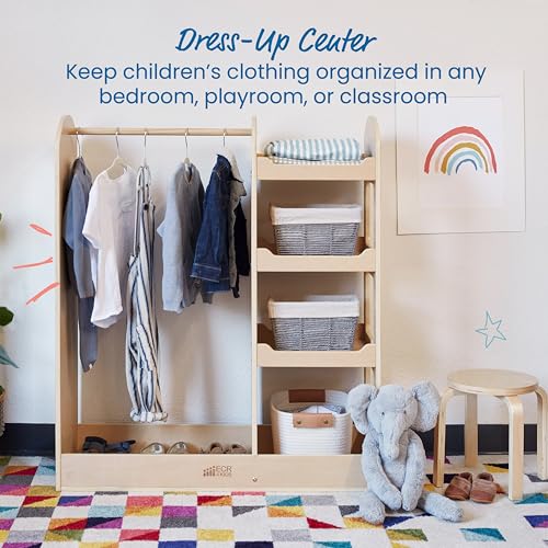 Kids Dress-Up Storage Center with Mirror and Costume Wardrobe