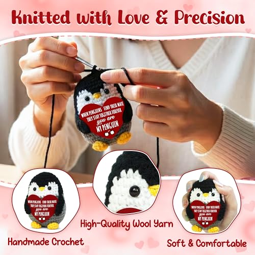 Handmade Crochet Penguin Couple Gift for Anniversary and Birthday