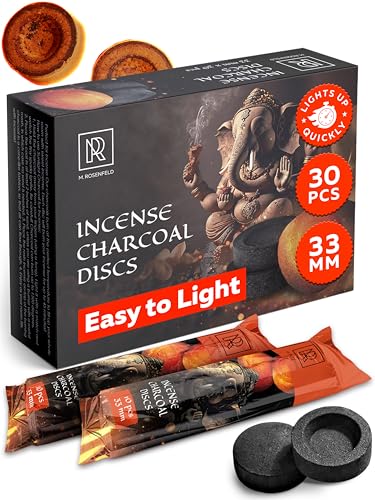 Quick Light Charcoal Discs for Incense Burning - 33mm Tablets (30 Pack)