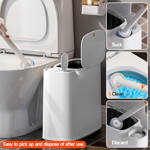 3 in 1 Bathroom Trash Can with Toilet Brush and 36 Refills