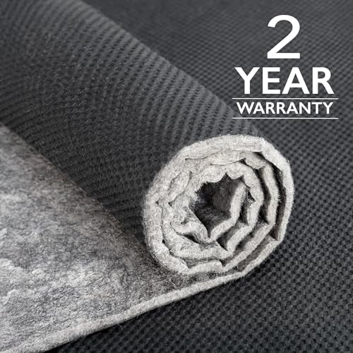 Non-Slip Dual Surface Rug Pad - 8x10 ft, 1/4" Thick Felt & Rubber Cushion