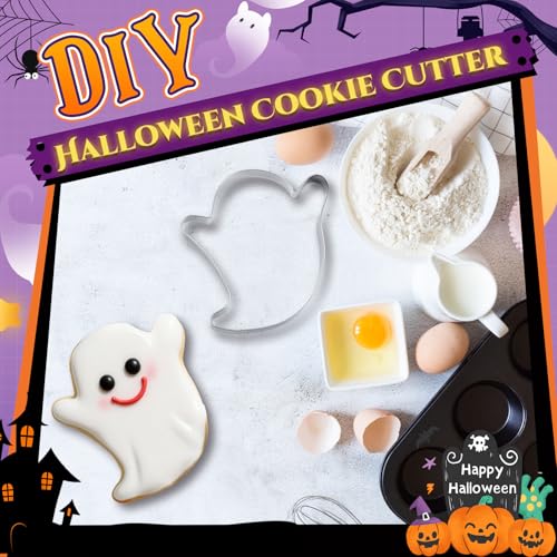 Teenyyou 2 Pcs Extra Large 8" Halloween Cookie Cutters - Ghost & Bat (Ghost & Bat Variation)