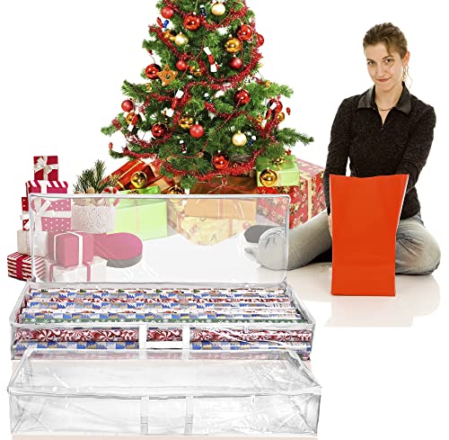 Wrapping Paper Storage Container Under Bed Gift Wrap Organizer 2 Pack