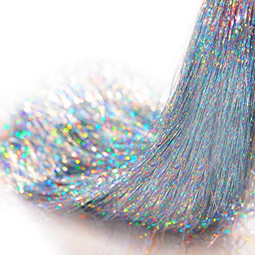 Silver Iridescent Tinsel Icicles Garland for Christmas Tree - 10000 Strands