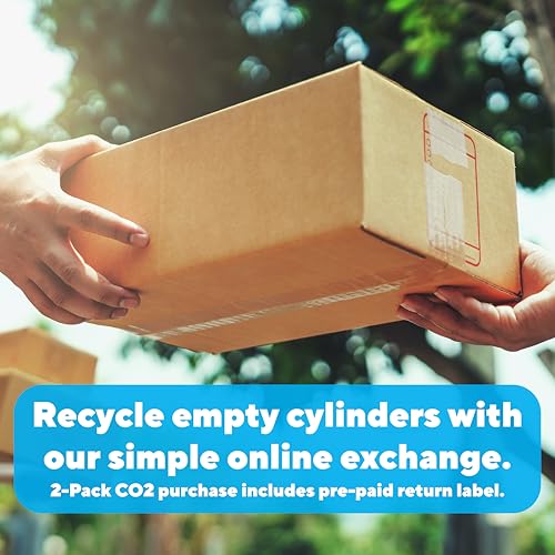 60L CO2 Carbonation Cylinders for Threaded Soda Makers - 2 Pack