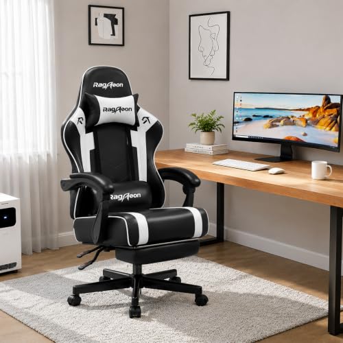 Ergonomic Gaming Chair for Adults - Wide PU Leather PC Desk Chair (400 lbs)