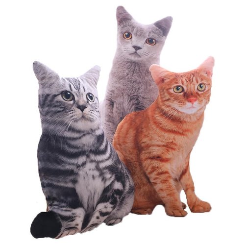 Maomoto 19.6'' Cat Throw Pillow - Plushie Cushion Doll 3D Simulation Cat Plush Stuffed Animal Cushion Pillow Toy for Kids, Sofa Chair Home Decor (Orange)