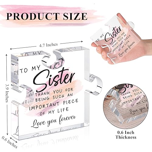 Sister Puzzle Plaque Acrylic Desk Decor - Meaningful Birthday Gift