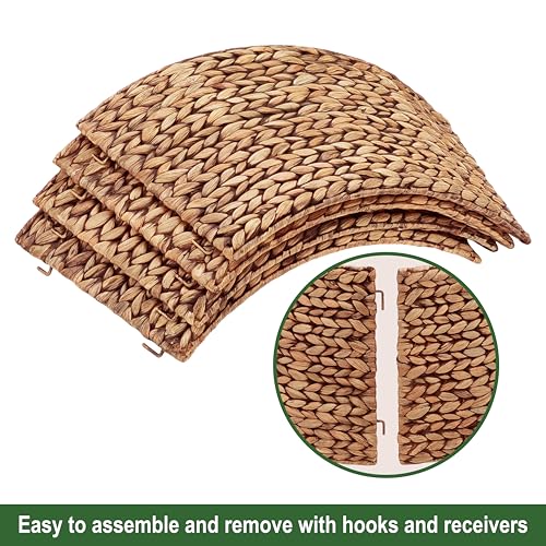 Woven Rattan Christmas Tree Collar - 42 Inch Rustic Tree Ring, Brown Wash