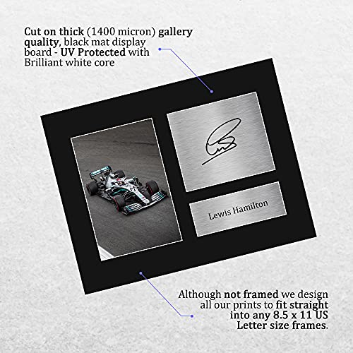 Formula 1 Racing Driver Autograph Print - 8.5x11 Inch Matted Display