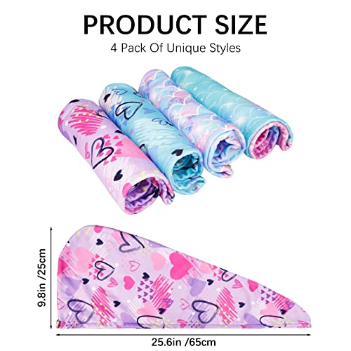 RETON Microfiber Hair Drying Towel Wrap - Fast Absorbent Hair Turban for Kids & Adults