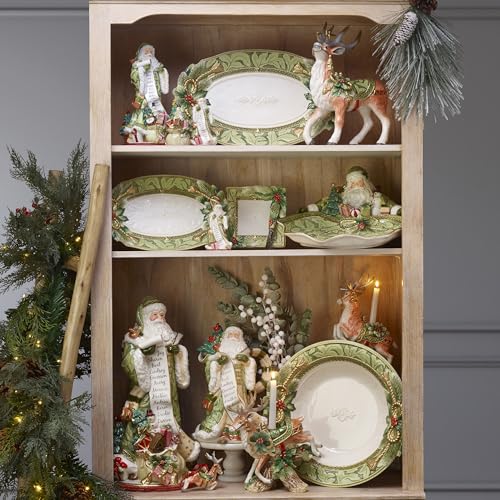 Fitz & Floyd Holiday Santa Pitcher - 48oz Green Ceramic Serving Jug