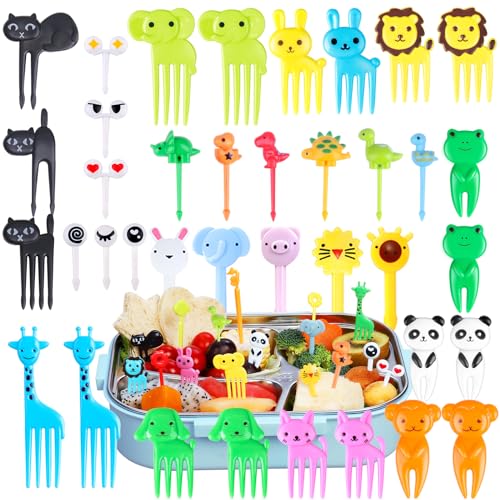 150PCS Animal Food Picks for Kids, Reusable Bento Lunch Box Accessories