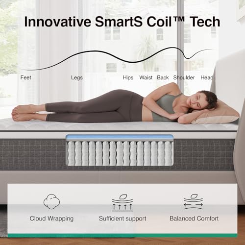 12 Inch Full Size Hybrid Mattress - Cooling Gel Memory Foam & Pocketed Coils
