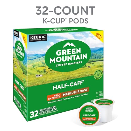 Green Mountain Coffee Roasters Half Caff, Single-Serve Keurig K-Cup