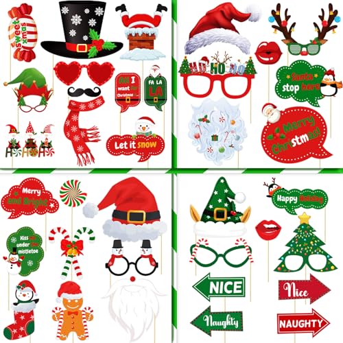 Christmas Photo Booth Props 36Pcs Holiday Party Decorations & Favors