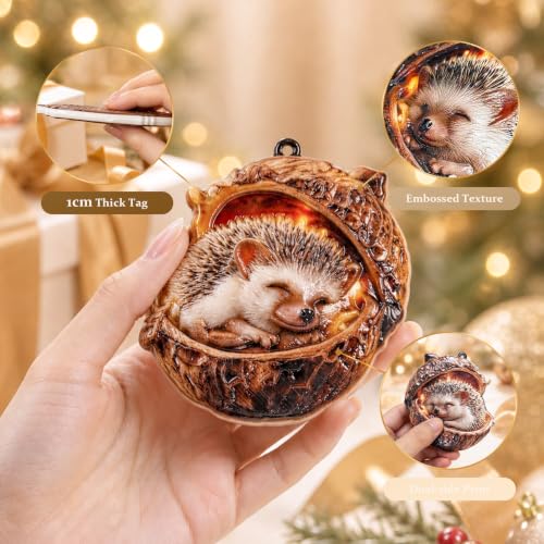 UISHYSM Fox Christmas Ornament - Holiday Tree Decoration, Animal Xmas Gift