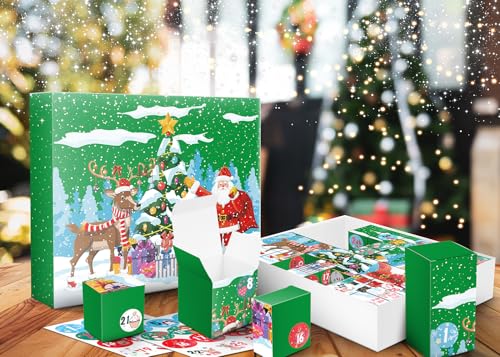 DIY Christmas Advent Calendar Box Set - 24 Days Fillable Gift Boxes