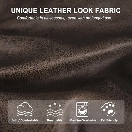 Stretch Spandex Sofa Cushion Covers Set, 3-Piece, Brown