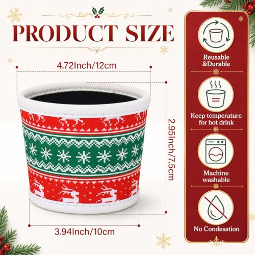 Potchen Sweater 16-Pack Neoprene Coffee Cup Sleeves for 12-16 Oz Cups