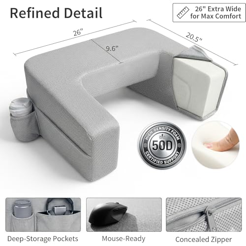Ergonomic Lap Desk Pillow for 13-17" Laptops - Gray Foam