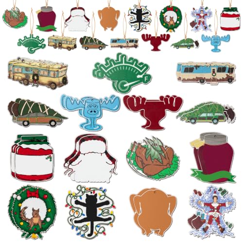 Christmas Vacation Funny Wooden Ornaments Set - 46Pcs Holiday Decor