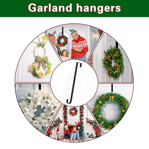 15" Wreath Hanger for Front Door - Steel Over The Door Hook, 20lb Capacity