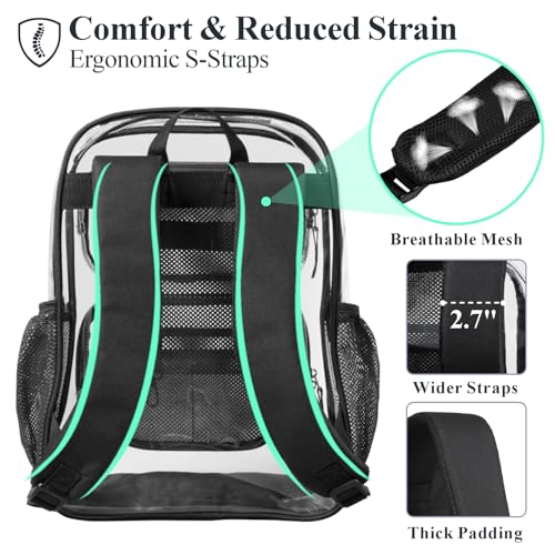 Packism 17-Inch Heavy Duty Clear Backpack for School and Laptop