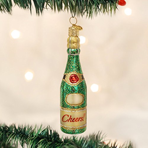 Old World Christmas Champagne Bottle Ornament - Handcrafted Glass Ball Decor