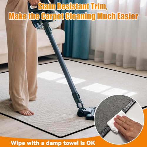 10ft Self-Adhesive Carpet Edge Trim, Waterproof PVC Rug Protector, Black
