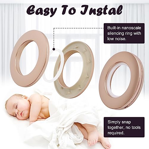 40mm Quiet Glide Roman Shade Grommets - Bronze Snap-In Curtain Rings