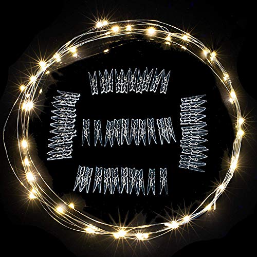 LECLSTAR Photo Clip String Lights 17Ft 50 LED Battery Operated Fairy Lights