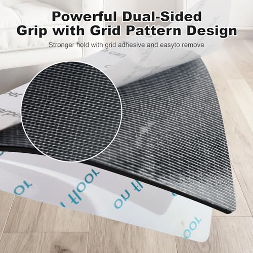 14PCS Non-Slip Rug Grippers for Hardwood Floors - Anti-Curling Adhesive Pads