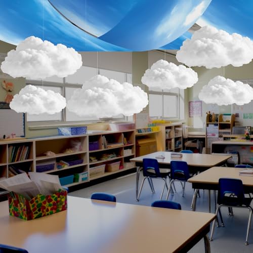 9-Piece Blue Sky and Cloud Ceiling Decoration Set for Party and Classroom