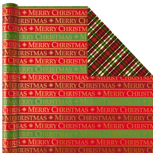 Hallmark Traditional Christmas Wrapping Paper, 4 Rolls - Festive Holiday Design Set