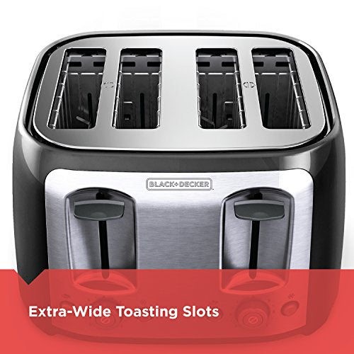 4-Slice Countertop Toaster with Extra-Wide Slots & Bagel Function