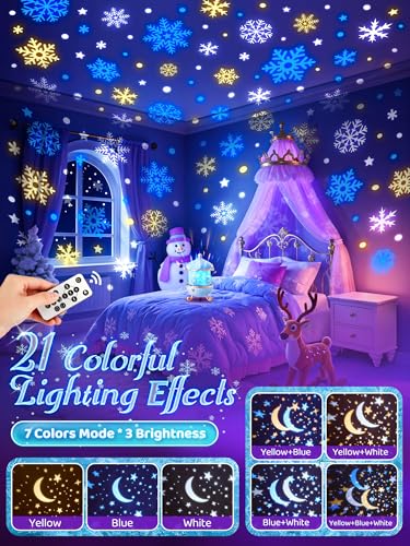 Kids Night Light Projector with 15 Lullabies, 16 Films & 315 Color Modes