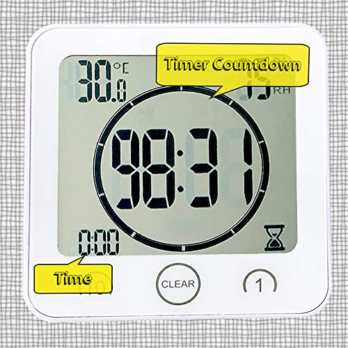 Waterproof Digital Shower Clock and Timer with Temperature & Humidity