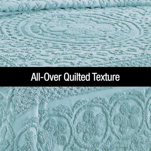 Chenille Lightweight Bedspread with Fringe Border, Queen Size - Chocolate